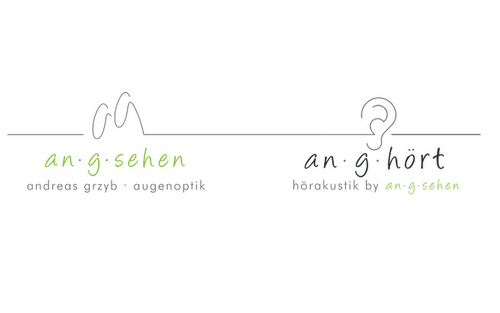 Logo an-g-sehen ꞏ an-g-hört  Optik & Akustik